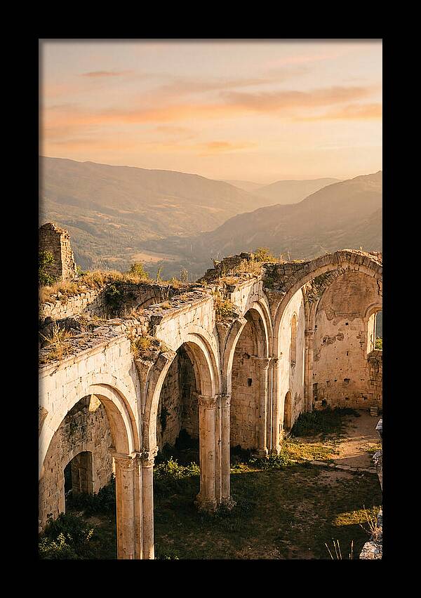 Wicklow Glendalough Ruins At Dusk