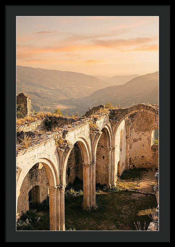 Wicklow Glendalough Ruins At Dusk