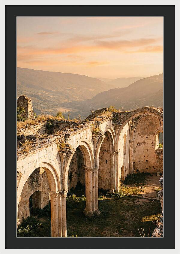 Wicklow Glendalough Ruins At Dusk
