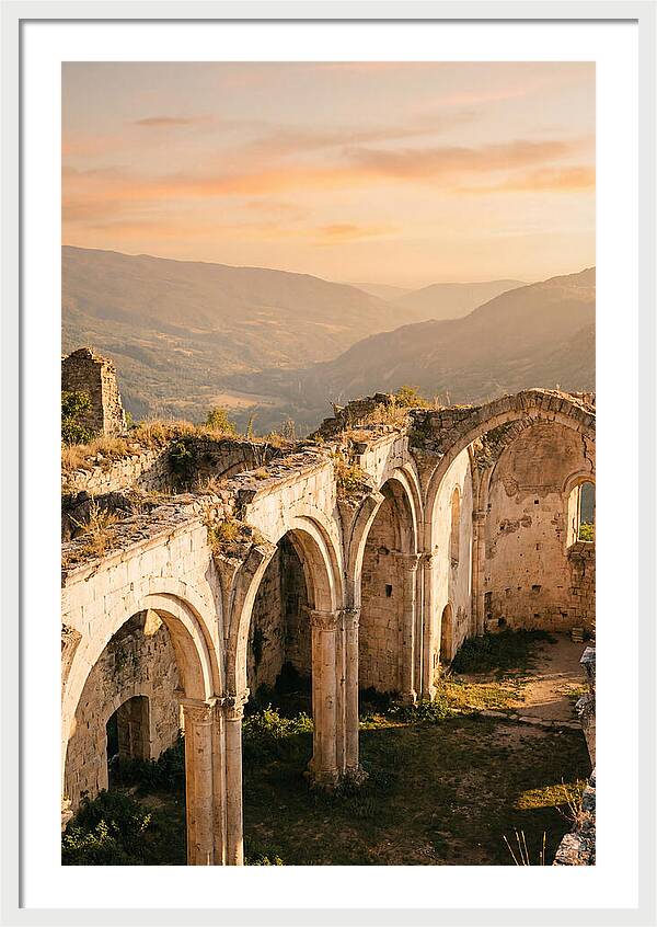 Wicklow Glendalough Ruins At Dusk