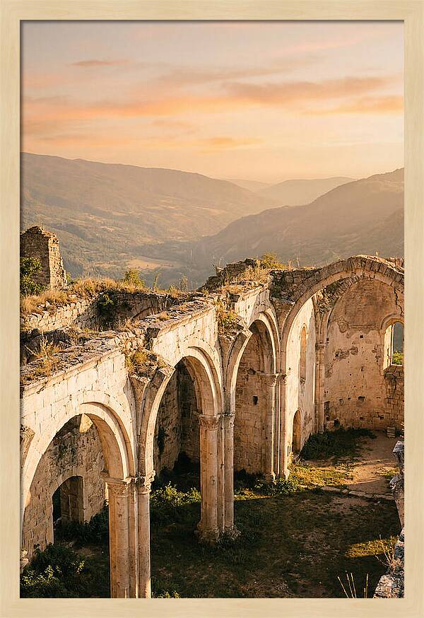 Wicklow Glendalough Ruins At Dusk