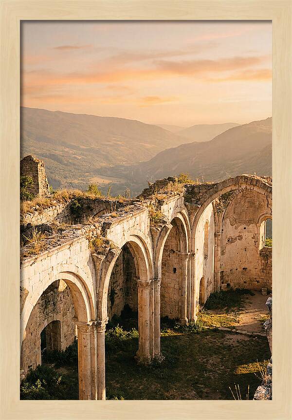 Wicklow Glendalough Ruins At Dusk
