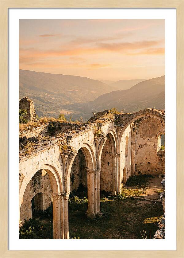 Wicklow Glendalough Ruins At Dusk