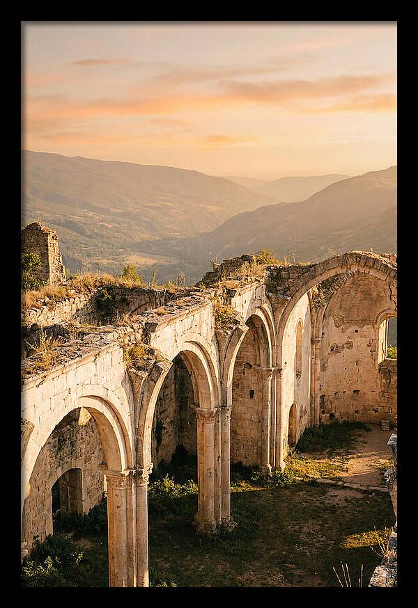Wicklow Glendalough Ruins At Dusk