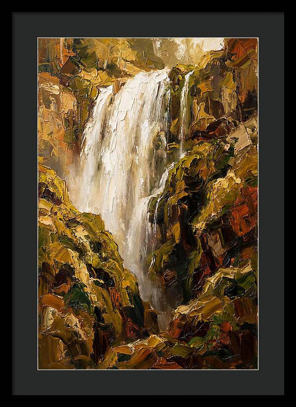 Wide Curtain Waterfall Over Mossy Cliff
