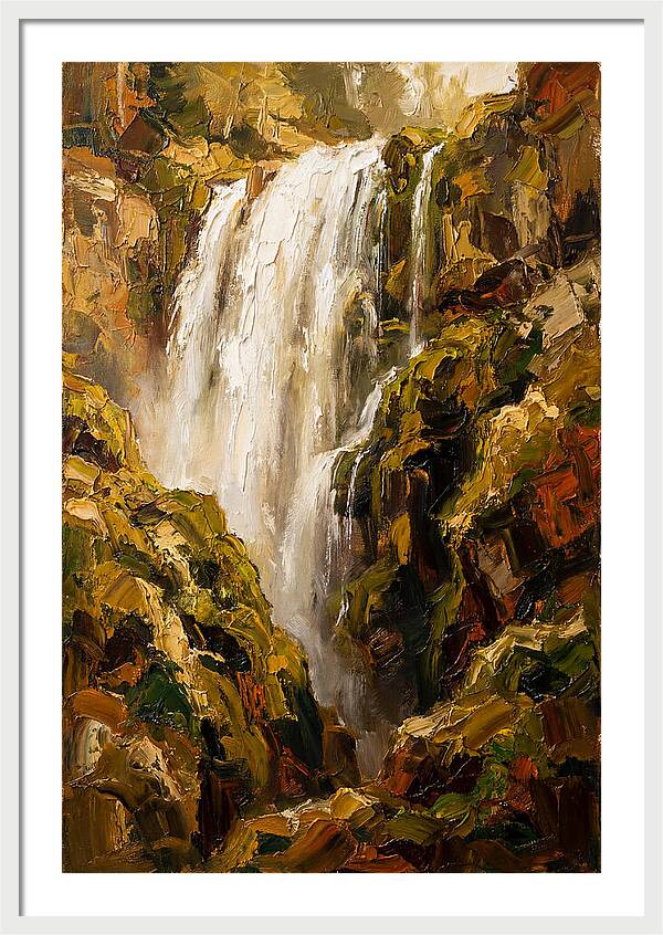 Wide Curtain Waterfall Over Mossy Cliff
