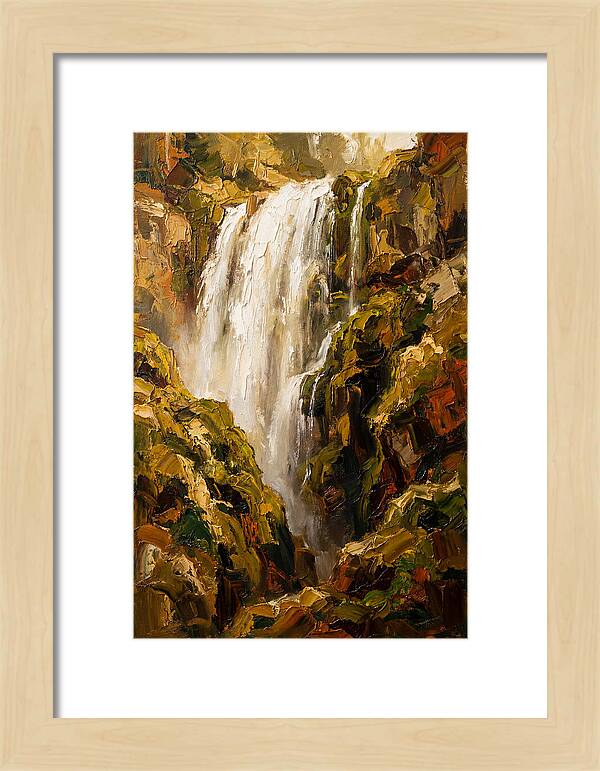 Wide Curtain Waterfall Over Mossy Cliff