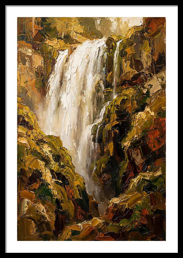 Wide Curtain Waterfall Over Mossy Cliff