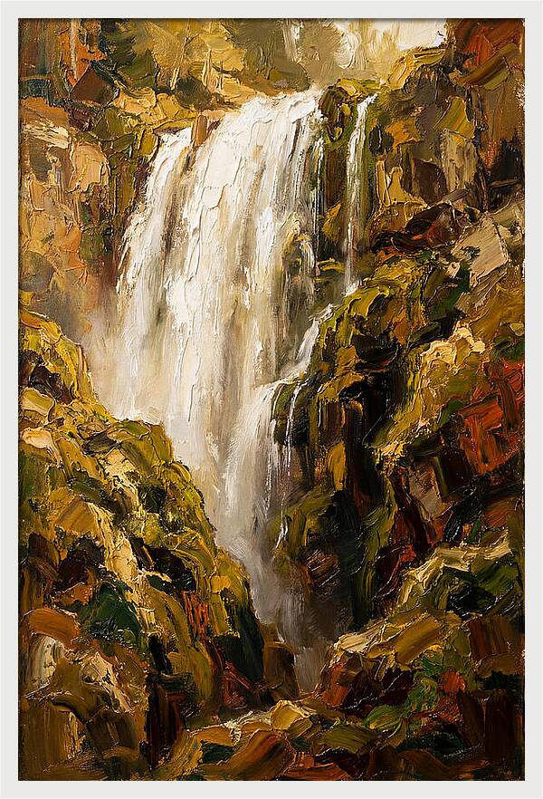 Wide Curtain Waterfall Over Mossy Cliff