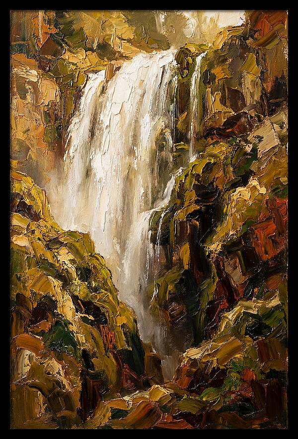 Wide Curtain Waterfall Over Mossy Cliff