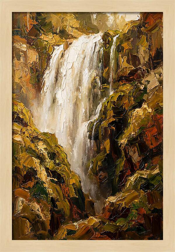 Wide Curtain Waterfall Over Mossy Cliff