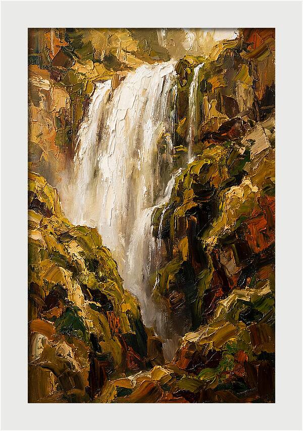 Wide Curtain Waterfall Over Mossy Cliff
