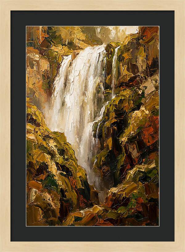 Wide Curtain Waterfall Over Mossy Cliff