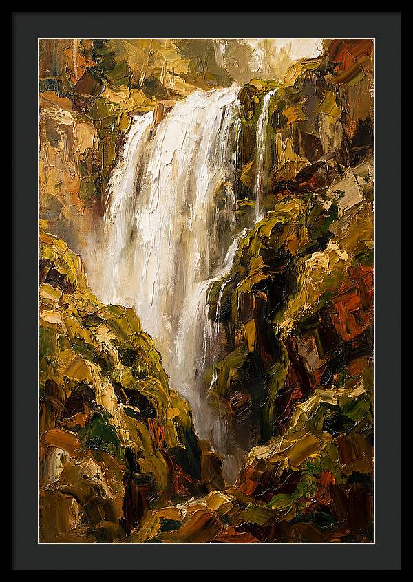 Wide Curtain Waterfall Over Mossy Cliff