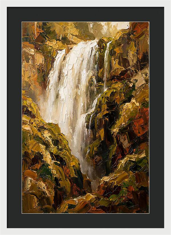 Wide Curtain Waterfall Over Mossy Cliff