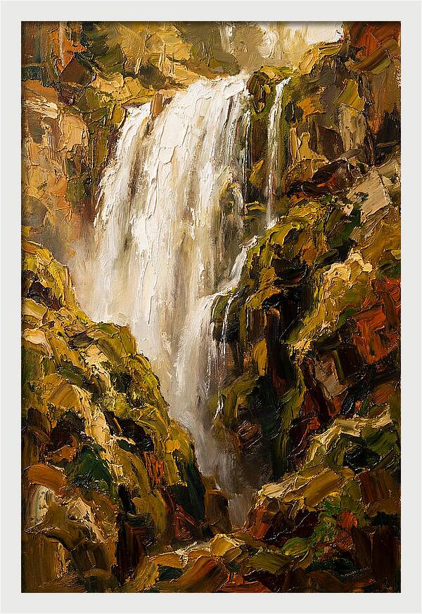Wide Curtain Waterfall Over Mossy Cliff
