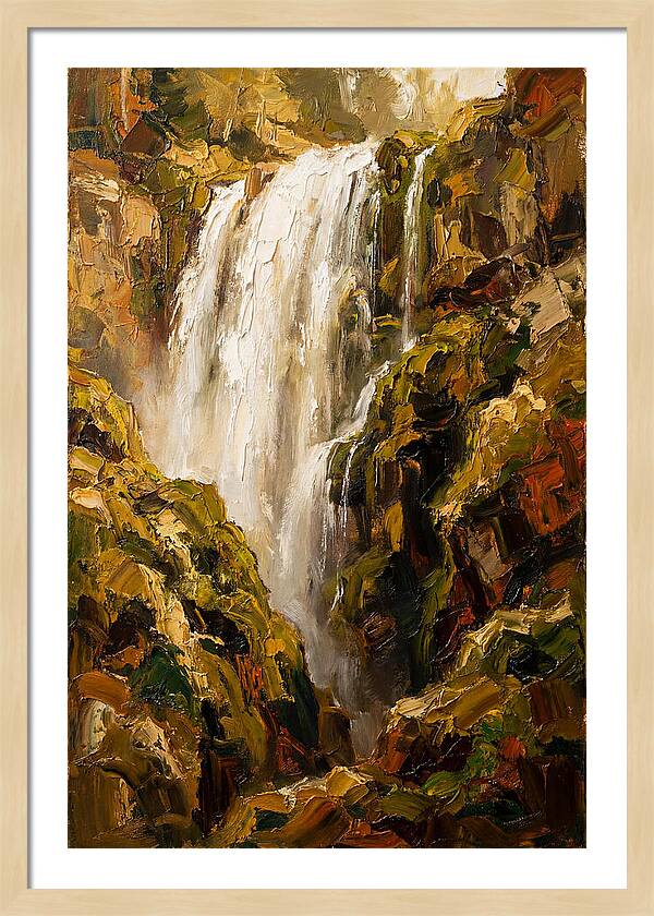 Wide Curtain Waterfall Over Mossy Cliff