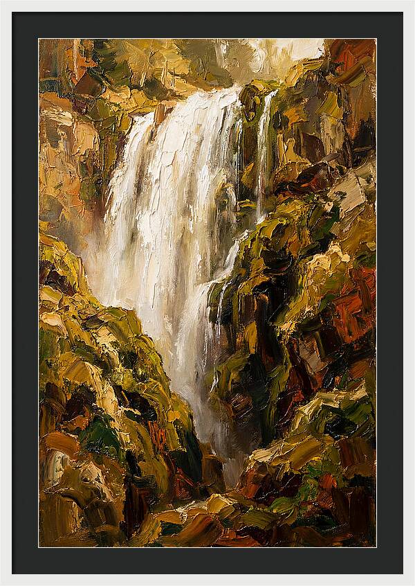 Wide Curtain Waterfall Over Mossy Cliff