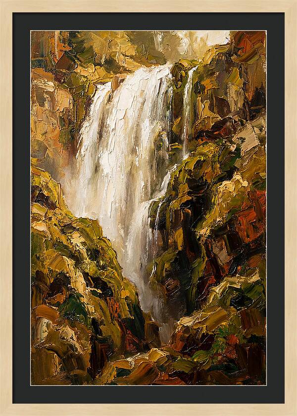 Wide Curtain Waterfall Over Mossy Cliff
