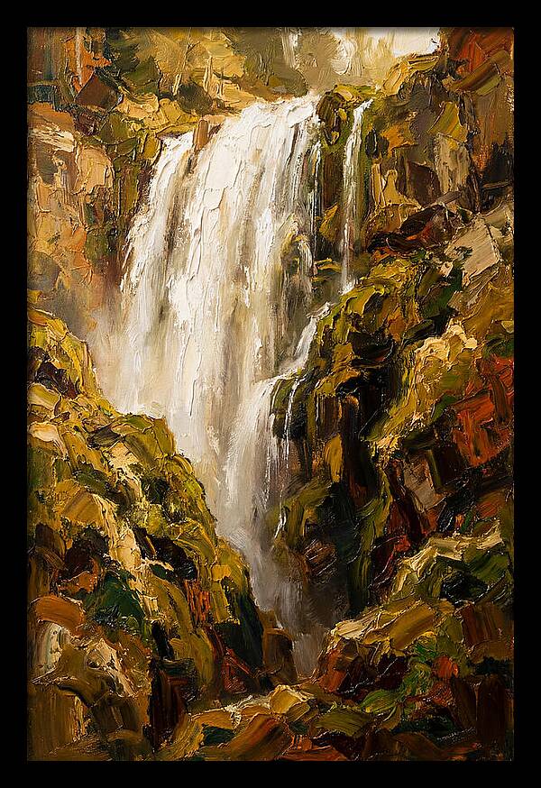 Wide Curtain Waterfall Over Mossy Cliff