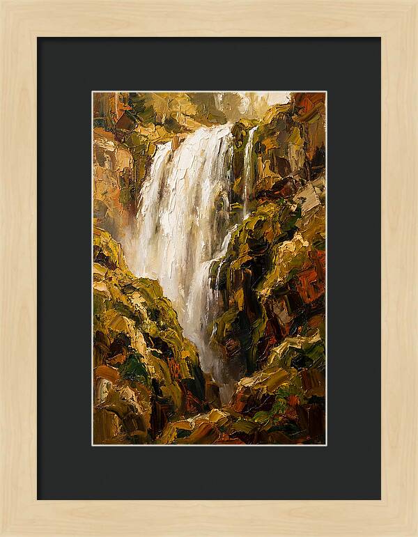 Wide Curtain Waterfall Over Mossy Cliff