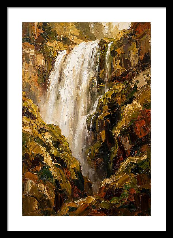Wide Curtain Waterfall Over Mossy Cliff