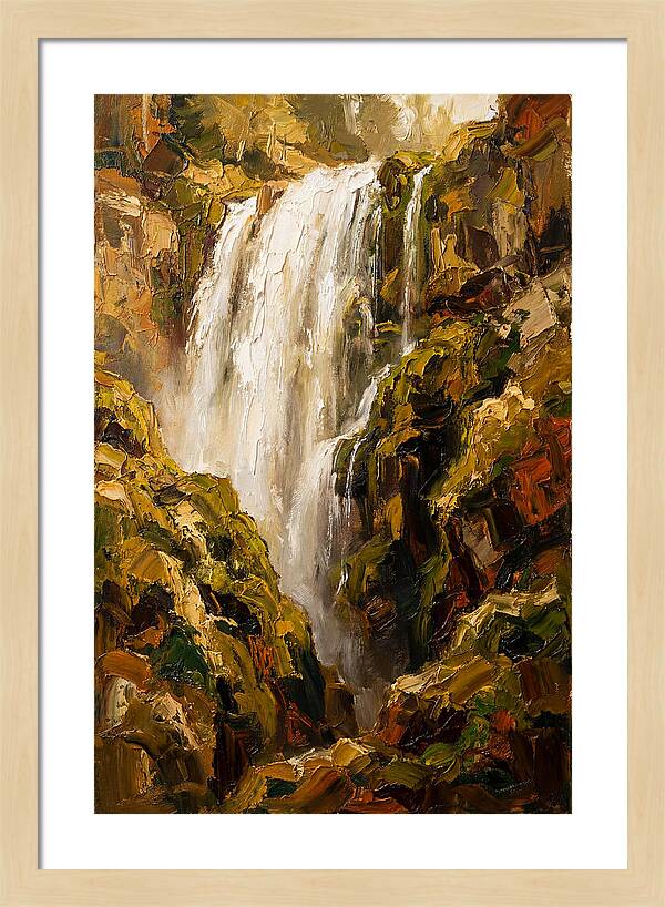 Wide Curtain Waterfall Over Mossy Cliff