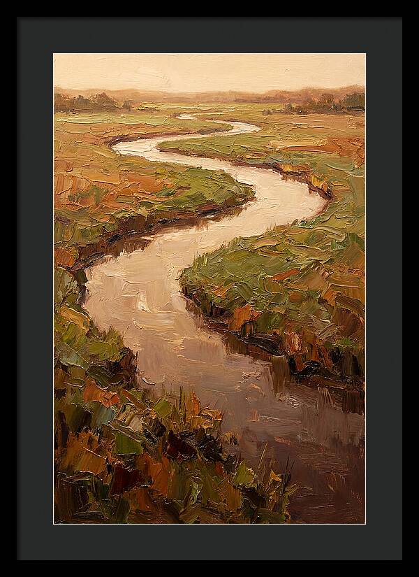 Wide Lazy River Through Green Meadowland