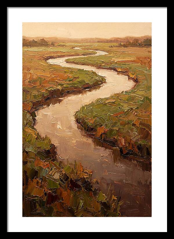 Wide Lazy River Through Green Meadowland