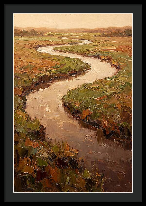 Wide Lazy River Through Green Meadowland