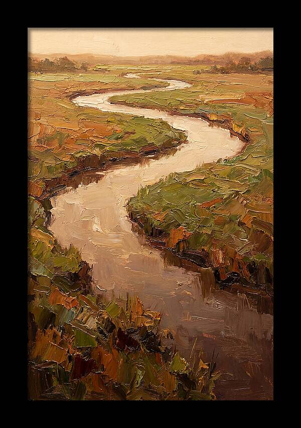 Wide Lazy River Through Green Meadowland