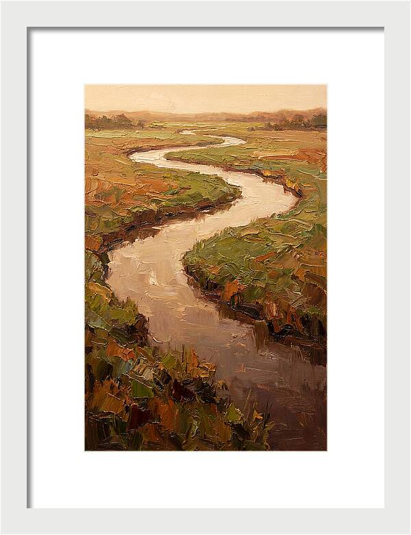 Wide Lazy River Through Green Meadowland
