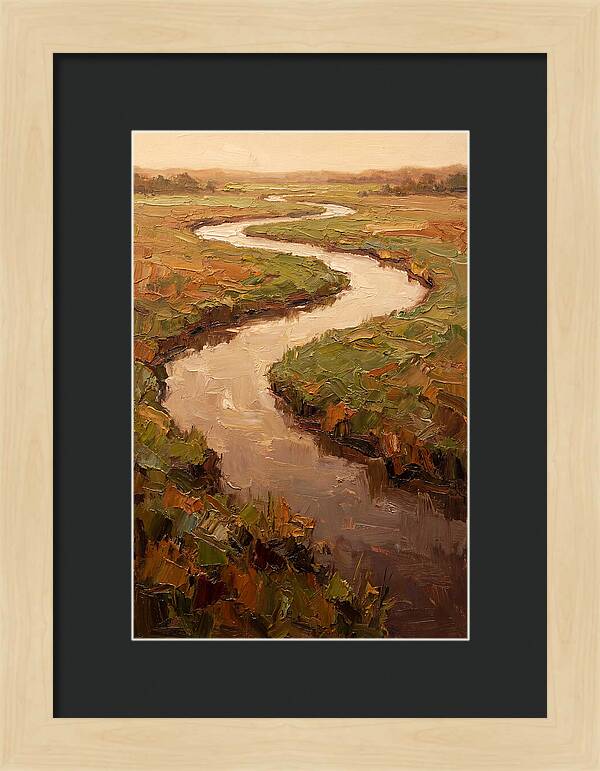 Wide Lazy River Through Green Meadowland