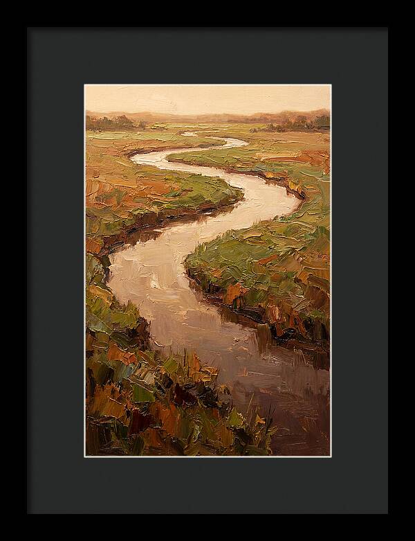 Wide Lazy River Through Green Meadowland