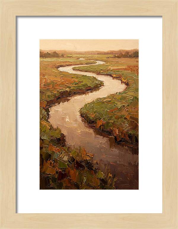 Wide Lazy River Through Green Meadowland