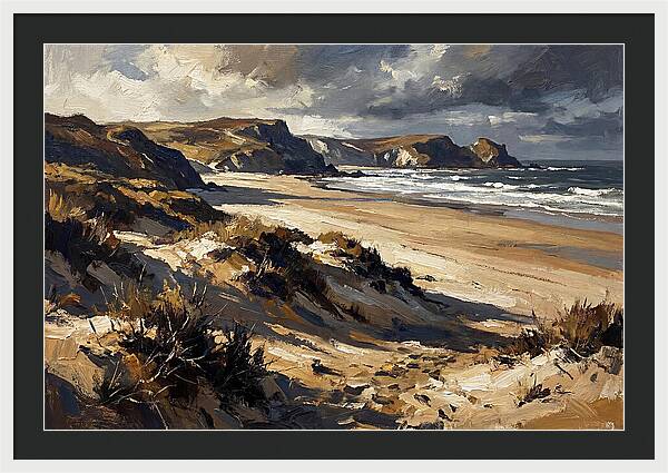 Wide Sandy Beach With Distant Headlands