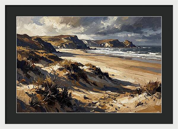 Wide Sandy Beach With Distant Headlands