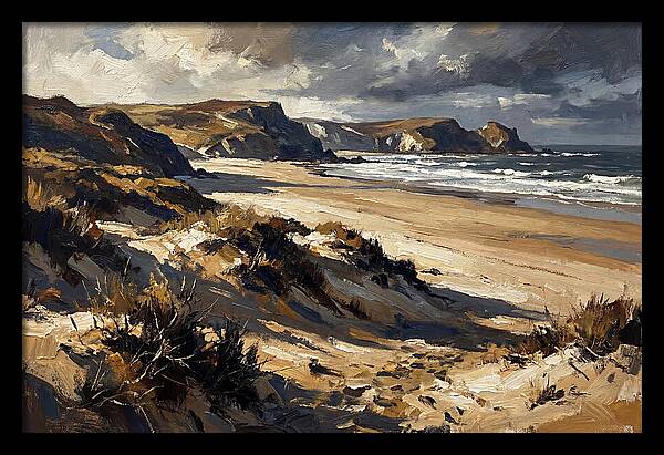 Wide Sandy Beach With Distant Headlands