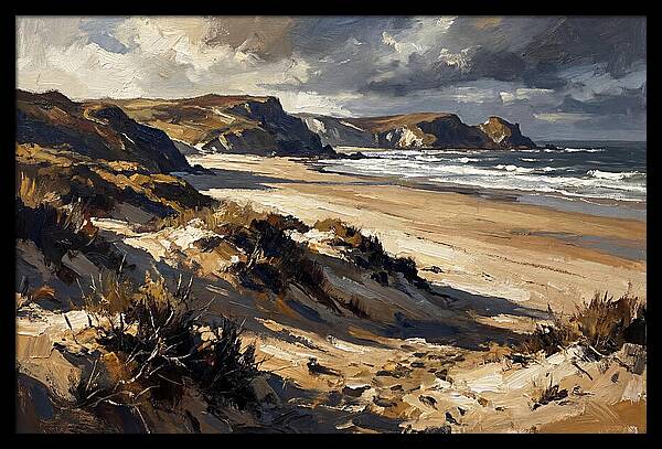 Wide Sandy Beach With Distant Headlands