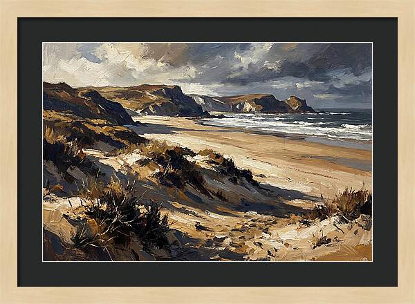 Wide Sandy Beach With Distant Headlands