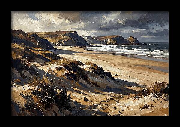 Wide Sandy Beach With Distant Headlands