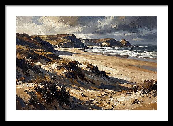 Wide Sandy Beach With Distant Headlands