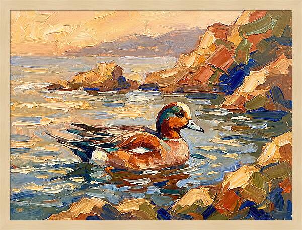 Wigeon In Mediterranean Waters