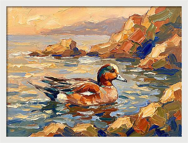 Wigeon In Mediterranean Waters