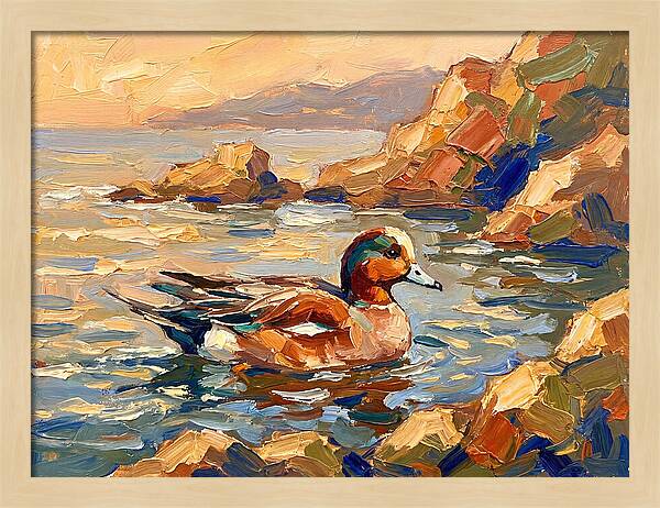 Wigeon In Mediterranean Waters