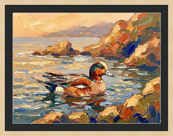Wigeon In Mediterranean Waters