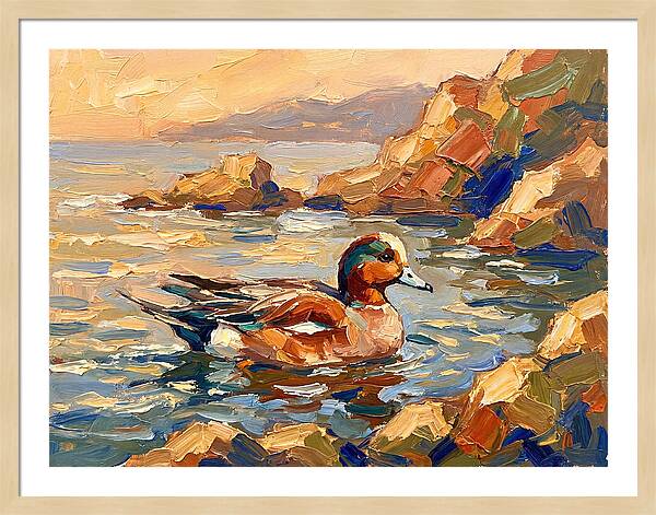 Wigeon In Mediterranean Waters