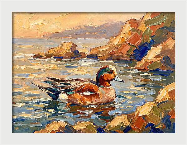 Wigeon In Mediterranean Waters