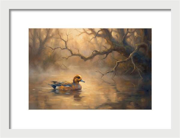 Wigeon In Misty Waters