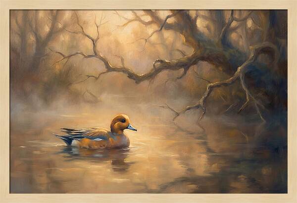 Wigeon In Misty Waters